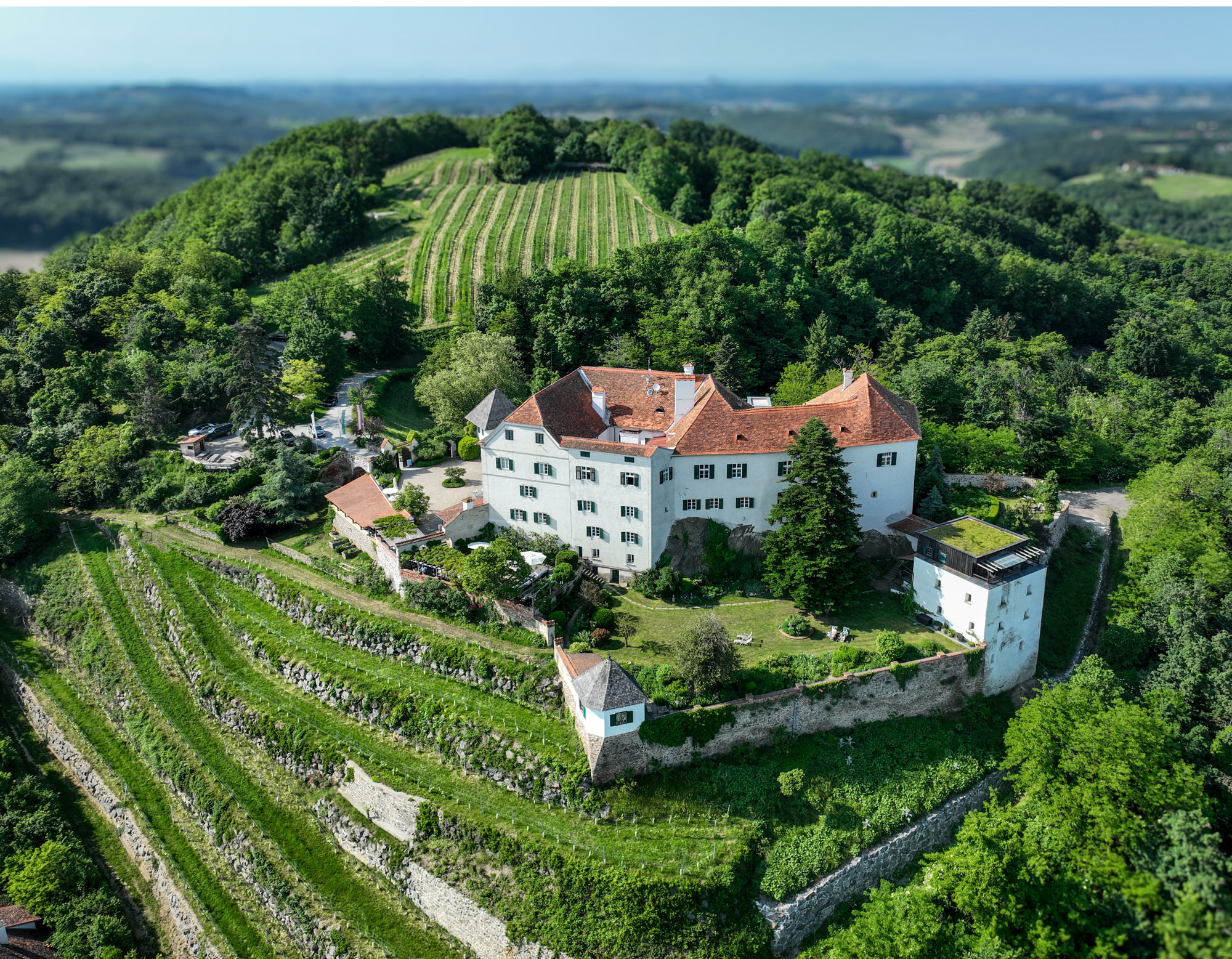 Schloss Kapfenstein aus der Drohne